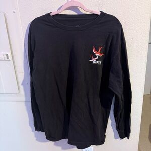 Empyre Black Long Sleeve Graphic T-Shirt Birds Logo Skate Tee Size Large